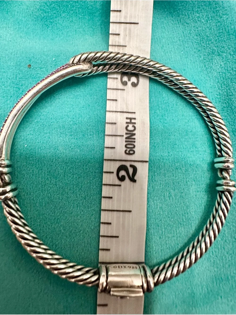 David Yurman Labyrinth Bracelet Pink Pavé Sapphire Sterling Silver – Small 6.25”